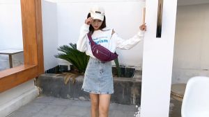 Túi xách đeo bao tử nữ trần trám size 23cm chống nước chống xước tuyệt đối