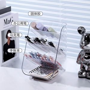 กระดุมพลาสติกอะคริลิกความจุขนาดใหญ่สำหรับเก็บของบนโต๊ะทำงาน ชั้นวางของ ช่องจัดระเบียบสำหรับเด็กและนักเรียน