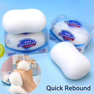 2Styles Stress Relief Soap Shape Squishy BallSoft Anti-Anxiety Sensory Fidget Toy Durable Washable Stress Ball for Party Gifts