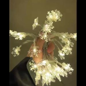 1pc USB Christmas Snowflake String Light Indoor & Outdoor Hanging Decorative Lighting Fairy Atmosphere Lamp For Garden Party