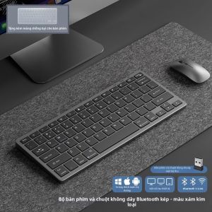 Bộ Bàn Phím và Chuột Không Dây Bluetooth cho Máy Tính Xách Tay Nhỏ và Máy Tính Bảng