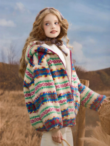 Ask Junior | Sweet Color Block Warm Girls Outerwear