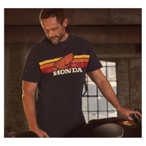 Honda Mens and Womens T-shirt Summer Cotton Short-sleeved Shirts Spring and Autumn Dream Honda Motorcycle Off-road Retro Top