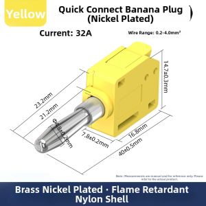 kuicc | Solderless Quick Connect Banana Plug Connector 32A