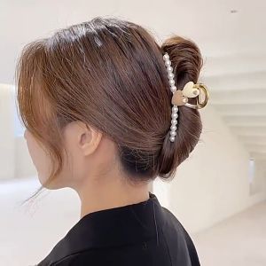 WDS Jepit Rambut Wanita Jepitan Wanita Motif Bunga Mutiara Import Bahan Metal Ukuran Besar Hairpin Pita Korea Hair Pins Hair Claw Clip A14