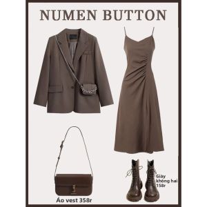 NUMEN BUTTON | Bộ Đồ Công Sở Dài Size Lớn Tạo Form Thon Gọn