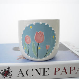 Ceramic Hand-Painted Coffee Cup JOJOS L.PD Meow Cute Little Animal Underglaze Color Water Cup Japanese Style Milk Cup