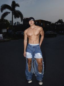 Papas lil monster | Quần Jeans Đen Phong Cách Retro Vintage