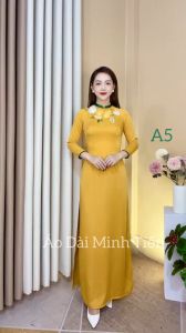 Áo Dài Lụa Tây Thi Cao Cấp Họa Tiết Đính Kết Thủ Công Tỉ Mỉ - Mã A5
