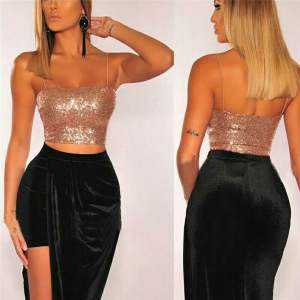 Delisya.id-Emma Tank Top Sequin/ Tanktop Payet /TankTop Crop Mewah