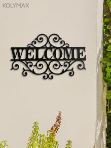 Creative Iron Art Metal Villa Entrance Welcome Sign Wall Decor Personalized Luxury Plaque Home Decorative Hanging Sign