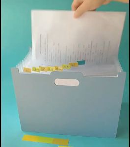 A4/Long Expanding File Bag Standing Transparent File Folder PP Clear Document Folder File Bag Stand Accordion File Folder Organizer Pouch Storage Bag 13-layer Cute Large-capacity Insert Desk Organizer