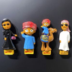 Scandinavian Creative Dubai Featured Character Refridgerator Magnets Arabic UAE Tourism Commemorative Three-Dimensional Magnetic Stickers Gift