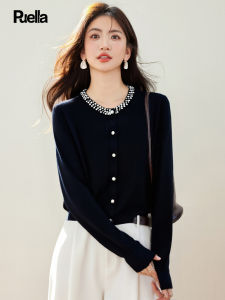 puella | Áo Sweater Len Màu Sắc Tinh Khôi Cao Cấp Có Đính Hạt