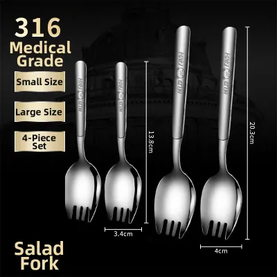 WODEBAIHUI | Stainless Steel 316 Dual-use Childrens Fork and Spoon