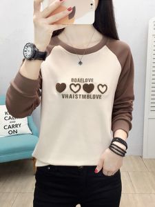 Loose Long Sleeve T-Shirt Womens Base Layer Shirt Spring Autumn Ladies Top plus Size Womens Fashion Korean Style Embroidered