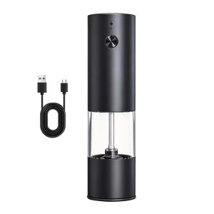 1pc/2pcs MINI USB Rechargeable Automatic Pepper Grinder Adjustable Coarseness Salt And Pepper Mill for Kitchen Spice Grinder