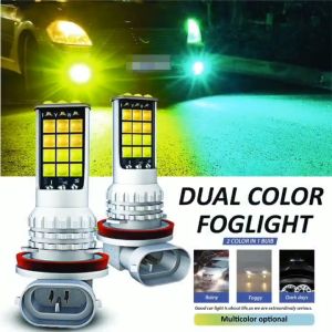 Avanstar Motors 2PCS 30LED Fog Light Replacement Bulb Dual Color 12V 35W 2600LM H3 H7 H8/H11 9005/9006 HB3/HB4