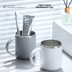 Couple Friendly Student Dorm Stainless Steel Toothbrush Cup