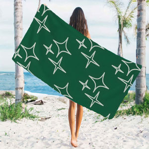 BILIBILI | Dark Green Line Star Quick Drying Microfiber Beach Towel Lightweight for Swimming Camping Yoga - Bath Towel