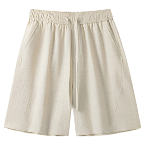ZHUOCAN | Vintage Style Brown Linen-look Summer Loose-fit Mid-thigh Pants