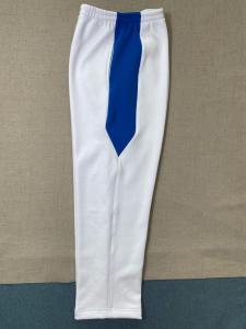 Spring & Fall Winter Fleece Lining High School Primary School Boys and Girls Pure Cotton White Uniform Pants Patchwork Blue Sports Trousers Straight Pants