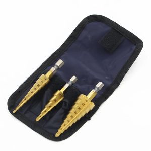 Hexagonal Handle Titanium Plated Ladder Drill Tower Drill Bit Set 3-12/4-12/4-20mm Small Three Piece Set Pocket Hole