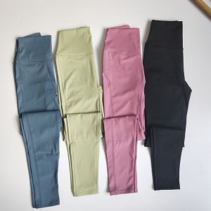 High Waist Yoga Sports Pants Womens Skin-friendly Breathable Quick-dry Moisture-wicking Fitness Tights Butt-lifting Elastic