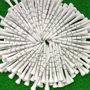 50 Chiếc Gậy Đánh Golf Bằng Tre 83mm Màu Trắng & Đen Có Thể Điều Chỉnh Độ Sâu Tạo Xoáy Bên Có Thang Đo Độ Để Giảm Ma Sát
