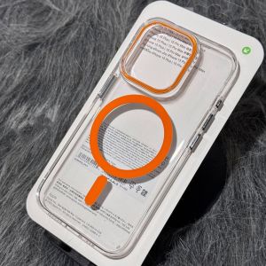 Magnetic Absorption Ultra-Thin Transparent Apple 16Promax Phone Case Womens Style Bare-Bone Design High Transparency Protection