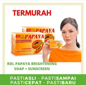 RDL PAPAYA BRIGHTENING SOAP SABUN PAPAYA RDL 135 GRAM BPOM RESMI SABUN PEMUTIH ALAMAI