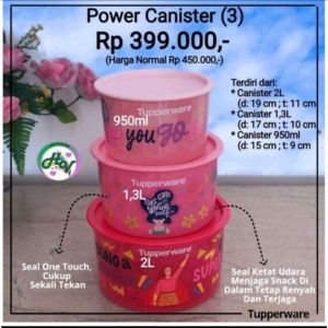 TUPPERWARE FOWER CANISTER ISI3 PCS ORIGINAL