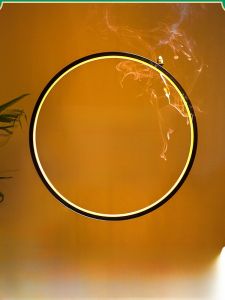 Modern Minimalist Iron Lamp Ring Decorative Piece Zen Glow Home Living Room Office Circular Background LED Lighting Decoration