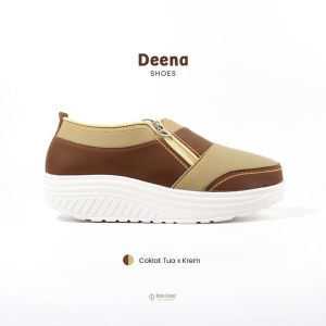 Sepatu wanita wedges ONE LOVE model resleting samping duo warna sol TPR putih empuk dan ringan