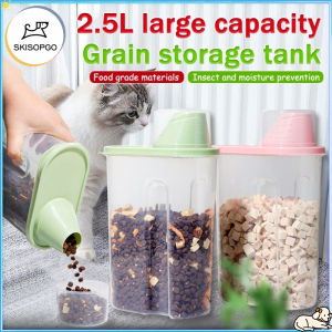 SKISOPGO 2.3/2.5L Large Capacity Solid Food Nut Coffee Bean Milk Dog Cat Pet Food Storage Box Bottle Jar Tank