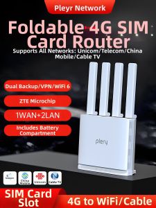 Plery | 4G Dual-Link Backup SIM-to-WiFi Router CPE