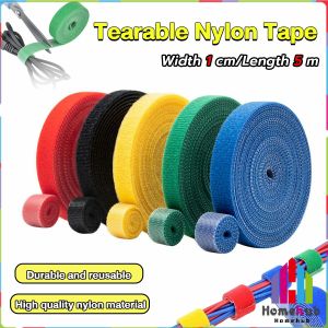 Homehub 5m Nylon Tape Cable Organizer Tearable Cable Ties Strap Reusable Back to Back Nylon Straps Magic