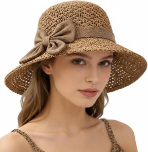 Womens Straw Hat 2026 New Beach Sun Straw Hats for Women Summer Hats for Vacation Travel