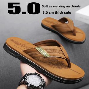 2025 New Mens Flip Flops Casual Summer Outdoor Beach Shoes Anti-slip Wear-resistant EVA Material Sport Style Pure Color