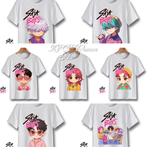 SAJA BOYS KPOP (HUNTRIX SODA POP) DEMON HUNTER CUSTOMIZED TEES FOR KIDS AND ADULT WHITE AND ACID GRAY TSHIRT SUBLIMATION1
