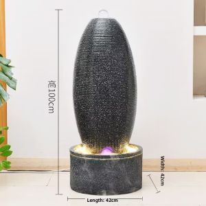 Modern Simplicity Circular Water Flow Feng Shui Ball Fountain Decorative Ornaments for Living Room Office Moving Opening Gifts