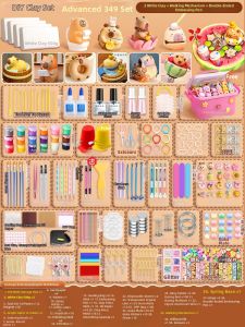 Soft Clay Modeling Kit Ultra-Light Colored Safe for Kids Non-Baking