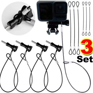 Universal 30CM Camera Safety Lanyard Ropes for GoPro Hero/Insta360/DJI/SJCAM Anti-Drop Stainless Steel Tether Wire Rope