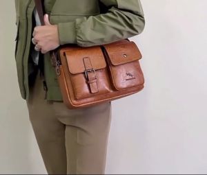 Ready Stock!! HCDS Korean Business Men Shoulder Bag Sling Bag (M) Size Messenger Bag Pu Leather