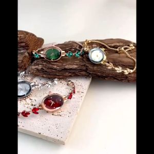 Jam Tangan Wanita Gelang Rantai Kecil 3 Bola Serut Terbaru Fashion Mewah Analog Titanium Emas Formal