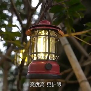 【READY STOCK】Camping LED Vintage Lantern Light Hanging Lamp Hiking High Brightness USB Recharge AA Battery Lampu Khemah