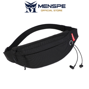 MENSPE Sport Waist Pack Cross Body Bag Pouch Bag Casual Men Chest Bag Men Fashion Shoulder Bag Waist Belt Bag Waterproof Oxford Cloth with Headphone Hole for Travel Outdoor