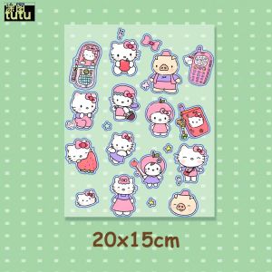 Tutu Cute Cartoon Kitty Cat Motorcycle Electric Vehicle Decal Scratch Covering Helmet Decorative Waterproof Sticker