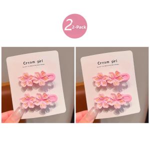 YOULE | Cute Pink Cherry Blossom Design Hair Clip for Side Ponytail and Bangs