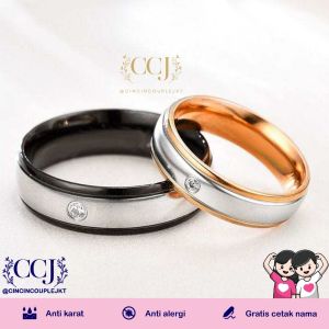[GRATIS CETAK NAMA] Cincin Couple Titanium Anti Karat R72 | Cincin Pasangan | Cincin Hadiah | Cincin Lamaran | Cincin Tunangan | Aksesoris Pria Wanita